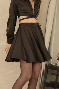 Silk Black Wrap Skirt